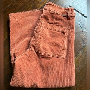 Billabong burnt orange corduroy cropped jeans